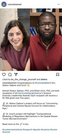 Screenshot of a post from Columbia Medicine's Instagram account